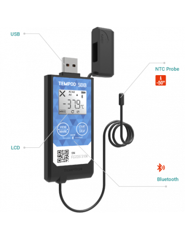 TEMPOD 50XB Enregistreur température Bluetooth...