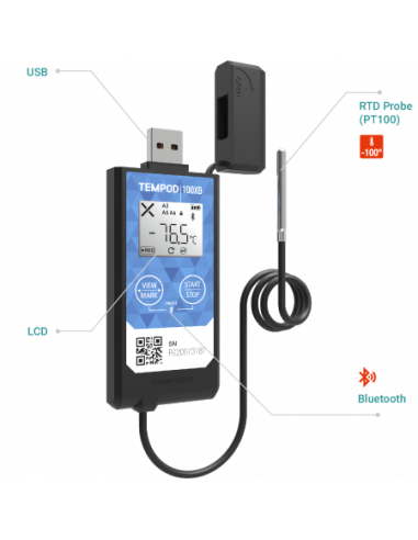 TEMPOD 100XB Enregistreur température Bluetooth...