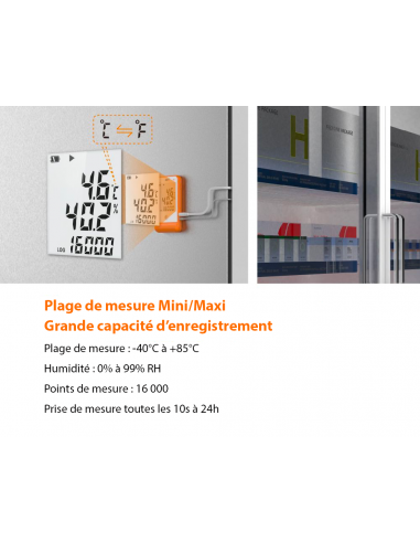 Thermomètre enregistreur pour vaccins avec...