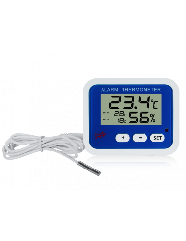 THERMOMÈTRE HYGROMÈTRE DIGITAL SONDE EXTERNE AVEC ALARME E603